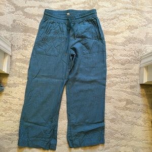 Athleta linen retreat wide leg pants size 8P